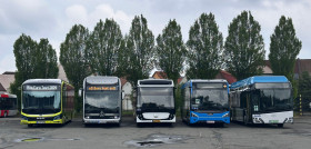 El bus euro test 2024 reune cinco autobuses cero emisiones