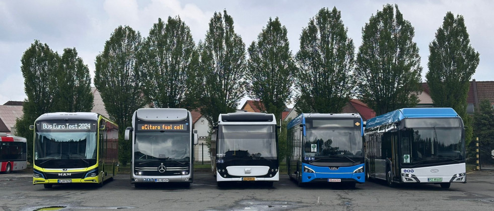El bus euro test 2024 reune cinco autobuses cero emisiones