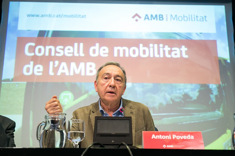 Antoni Poveda, durante su intervención en el Consejo de Movilidad.