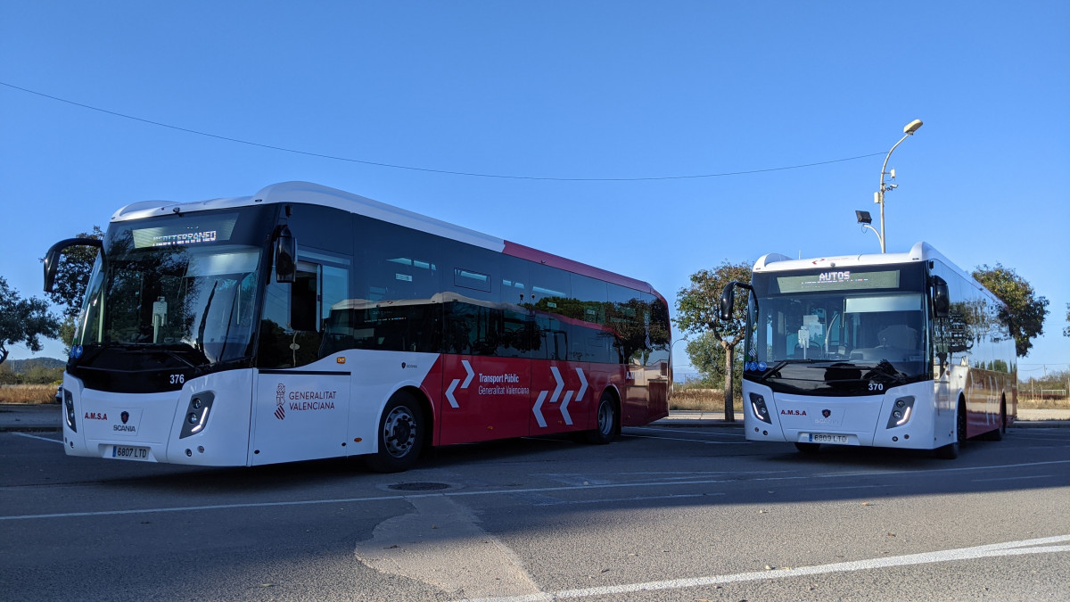 Nueve híbridos GNC de Scania unen Vinaroz, Benicarló y Peñíscola