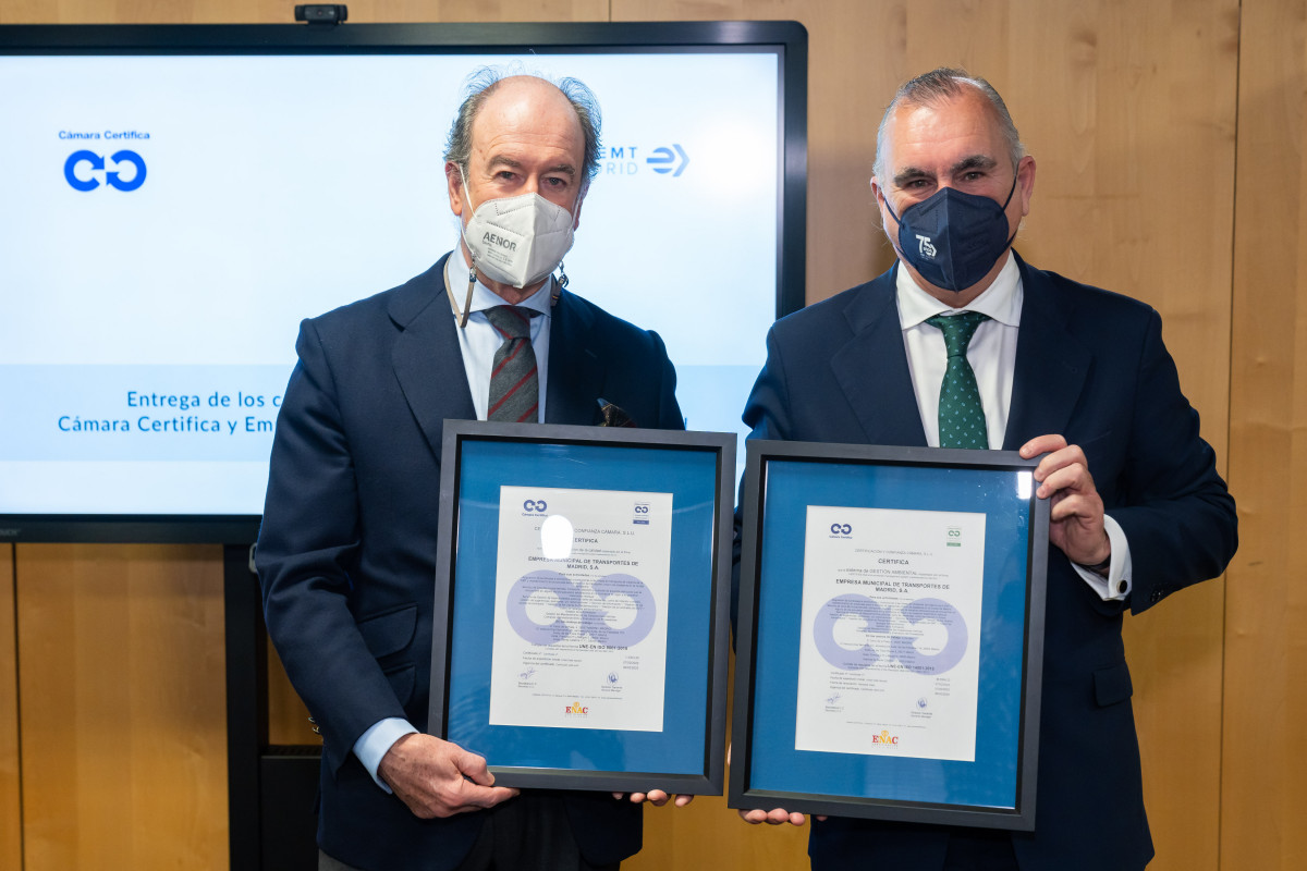 La EMT de Madrid obtiene las certificaciones ISO 9001 y 14001