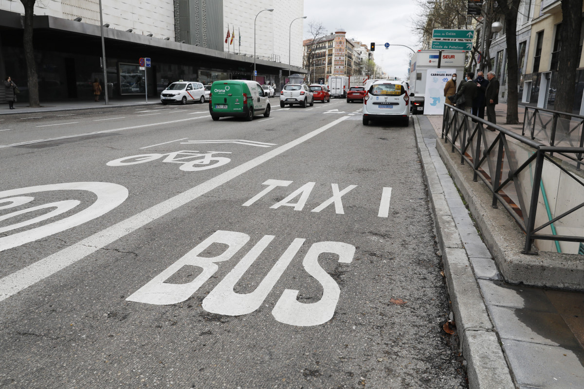 Los carriles bus de Madrid aumentan en seis kilómetros