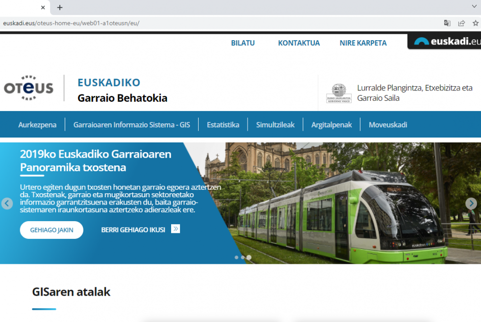 El observatorio de transporte de euskadi renueva su pagina web