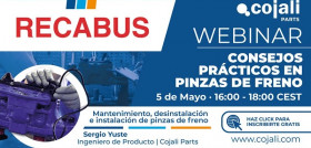 Cojali y recabus impartiran un webinar sobre mantenimiento de pinzas de freno