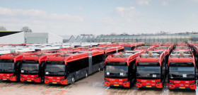 La flota espanola de autobuses diesel era del 90 en 2021 segun acea