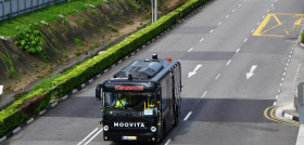 El autobus autonomo de king long circula en singapur desde enero