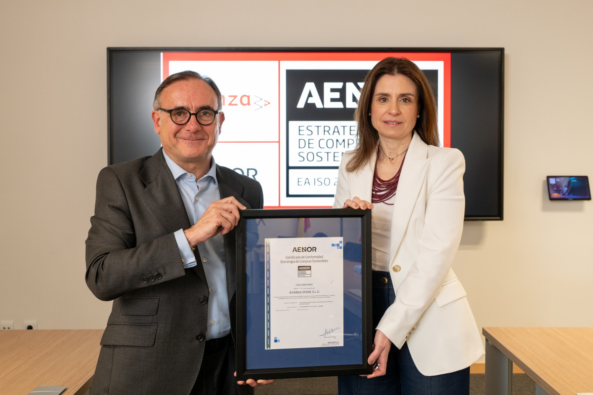 Avanza obtiene el certificado de estrategia de compras sostenibles de aenor