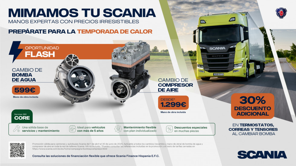 Scania lanza una campana para el mantenimiento de componentes esenciales del motor