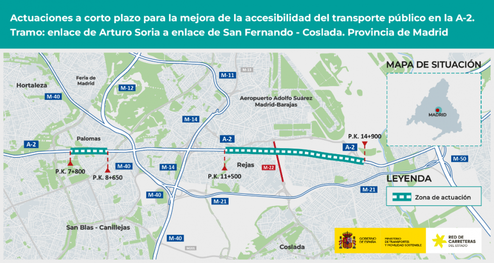 Transportes mejora la movilidad del transporte publico en la a2 en madrid