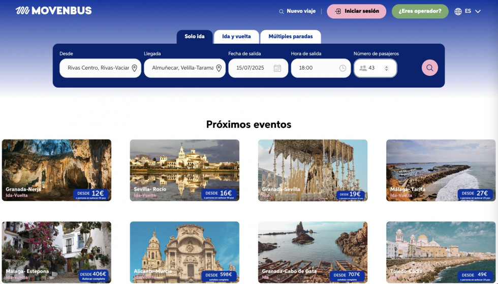 Nace la plataforma online movenbus para contratar autocares en tiempo real