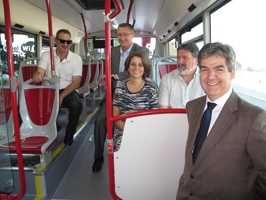 Interior de un autobús de Teruel.