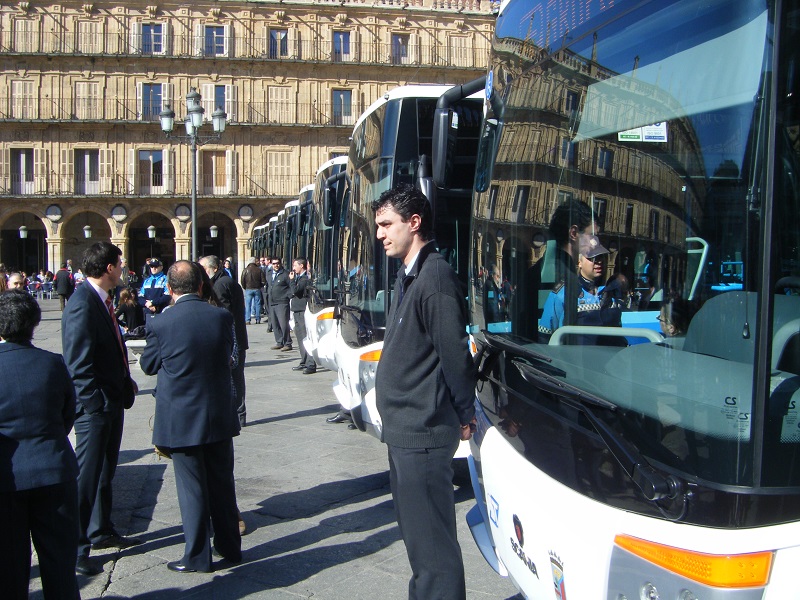 Presentación de autobuses en Salamanca, en una imagen de archivo.